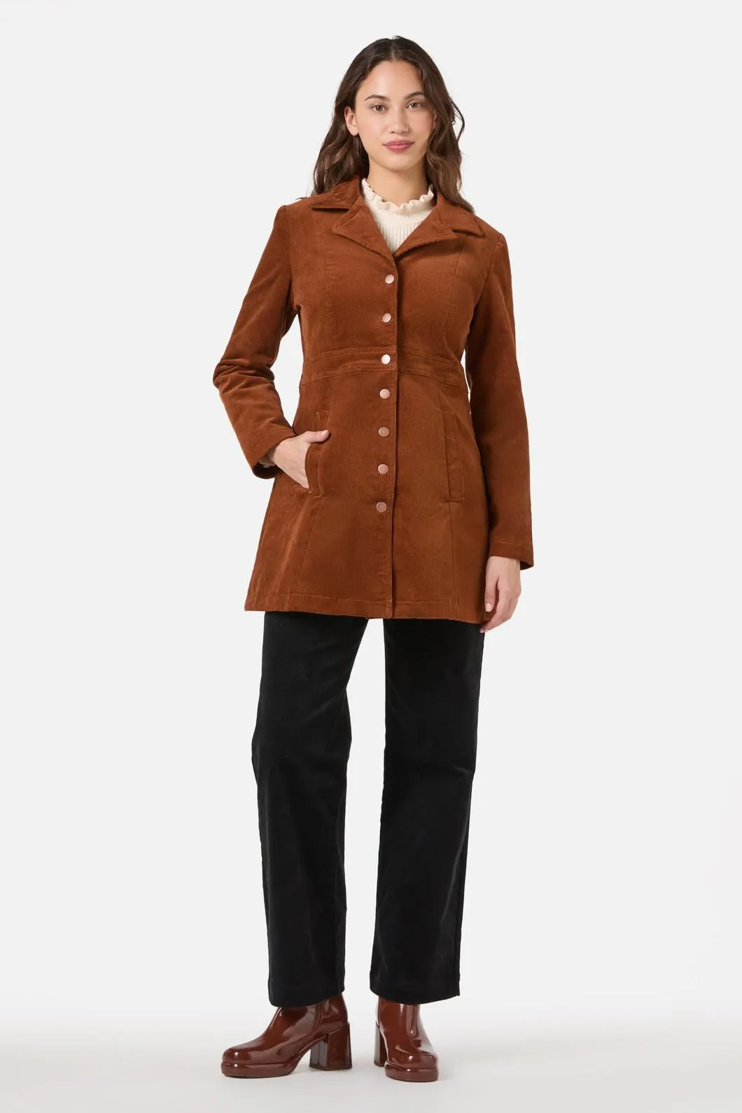 Hazel Cord A-Line Long Jacket sold by Princess Highway product image thumbnail 3