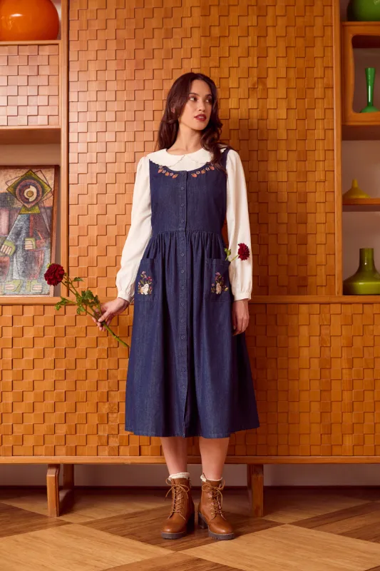 Rabbit Embroidered Denim Dress sold by Princess Highway
