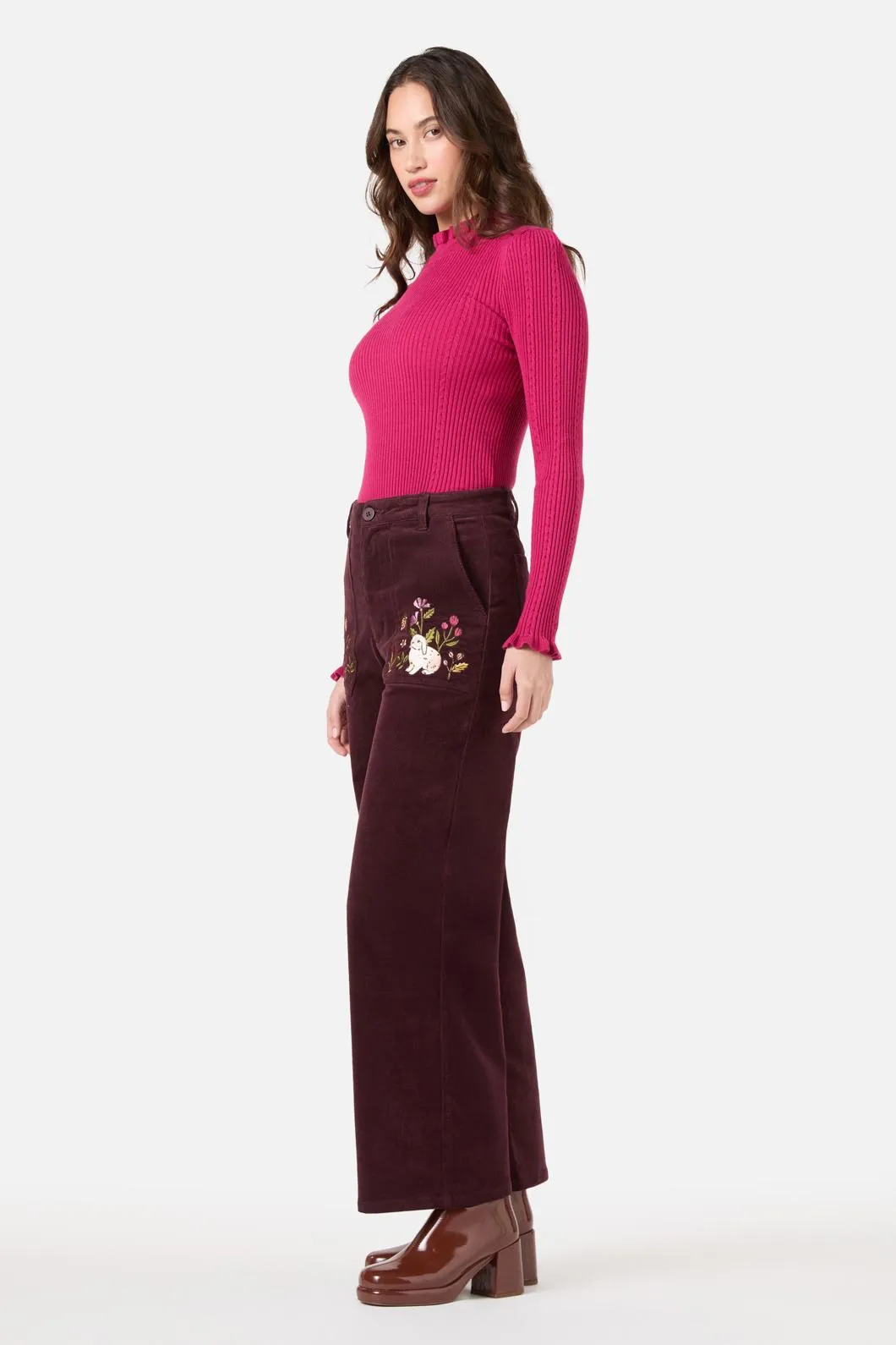 Rabbit Embroidered Cord Jean sold by Princess Highway product image thumbnail 4