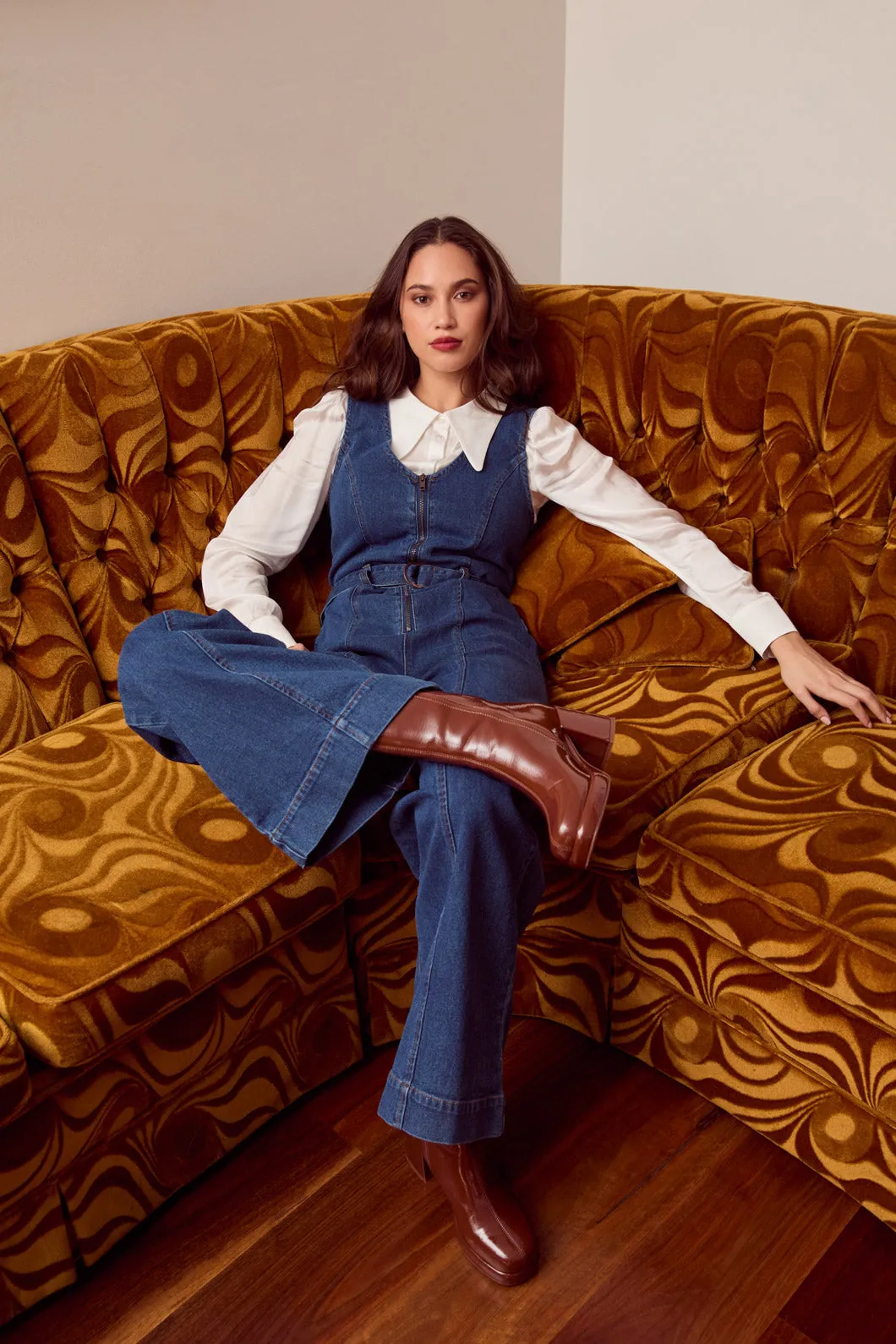 Codi Denim Sleeveless Jumpsuit sold by Princess Highway