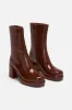 Chocolate Patent Short Boot sold by Princess Highway