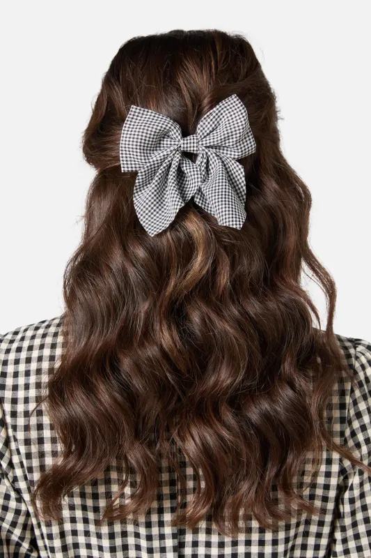 Gingham Bow Hair Clip sold by Princess Highway
