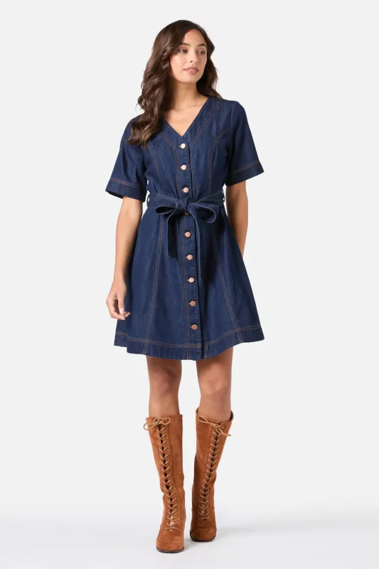 Tegan Denim Mini Dress sold by Princess Highway