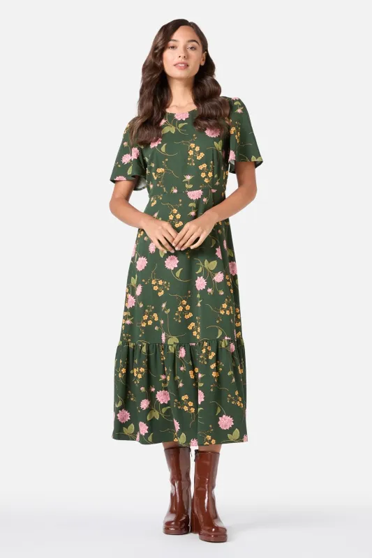 Esmerelda Floral Midi Dress sold by Princess Highway