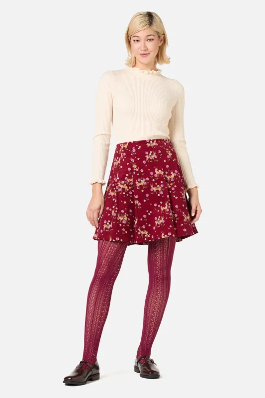 Meadow Deer Cord Mini Skirt sold by Princess Highway