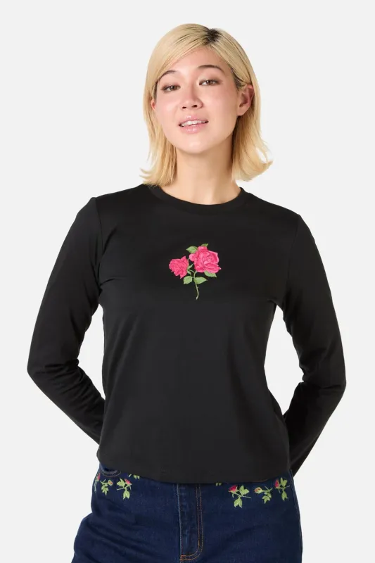 Rose Long Sleeve Printed Tee sold by Princess Highway