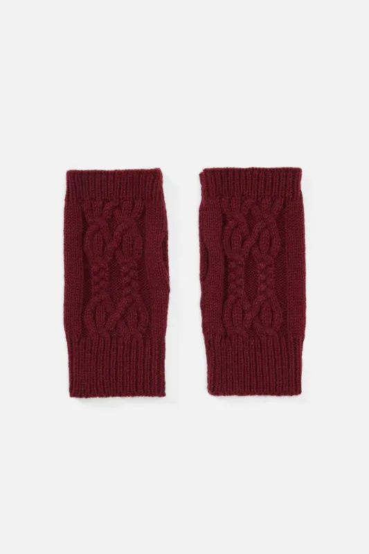Dark Red Fingerless Gloves sold by Princess Highway