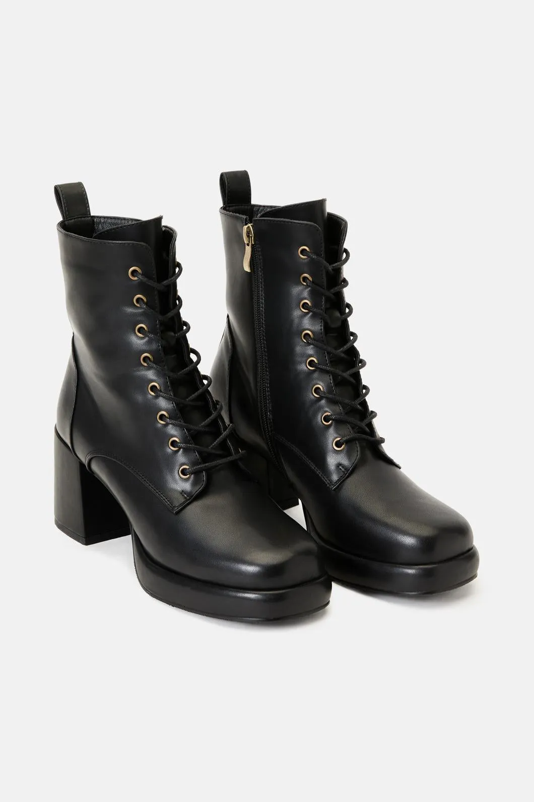 Black Platform Lace Up Boot sold by Princess Highway