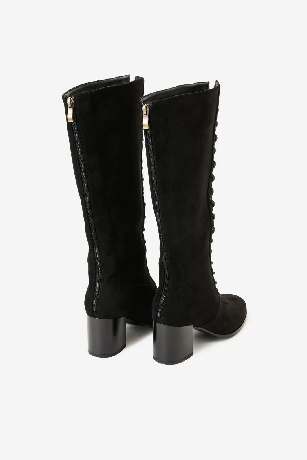 Black Lace Up Knee High Boot sold by Princess Highway product image thumbnail 4