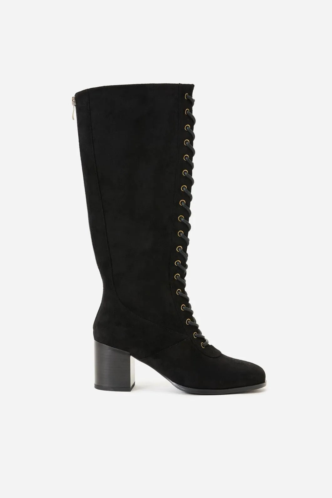 Black Lace Up Knee High Boot sold by Princess Highway product image thumbnail 3