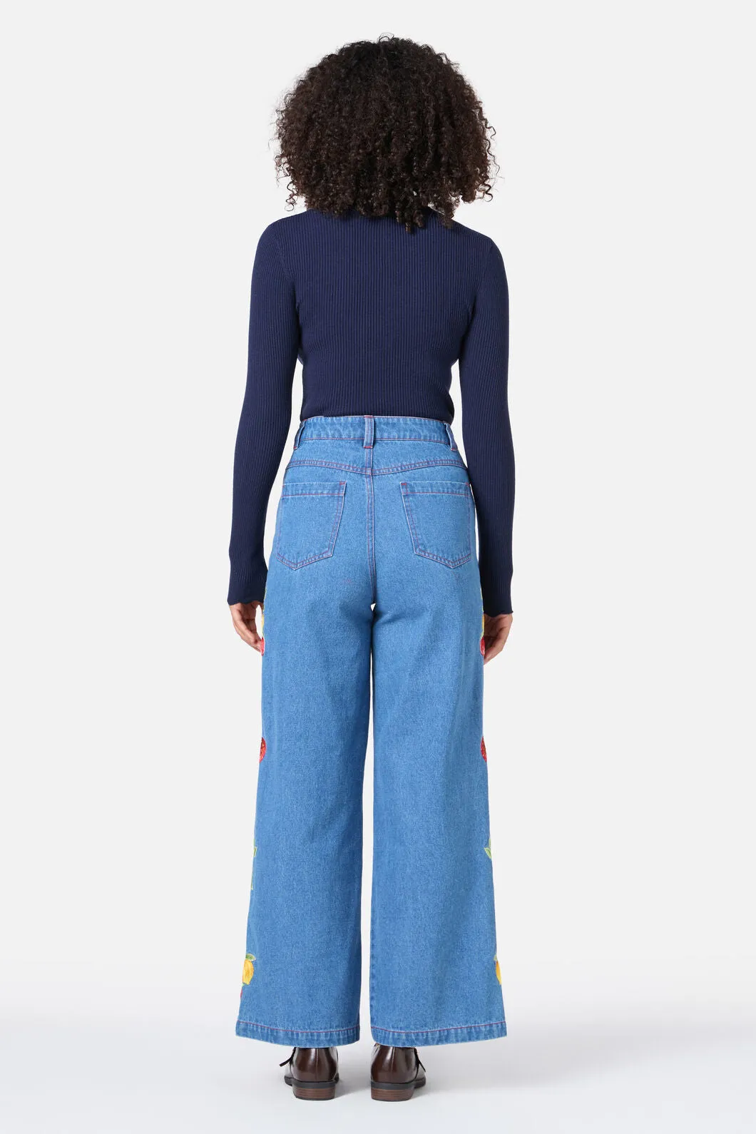 Fruit Embroidered Denim Jean sold by Princess Highway product image thumbnail 5
