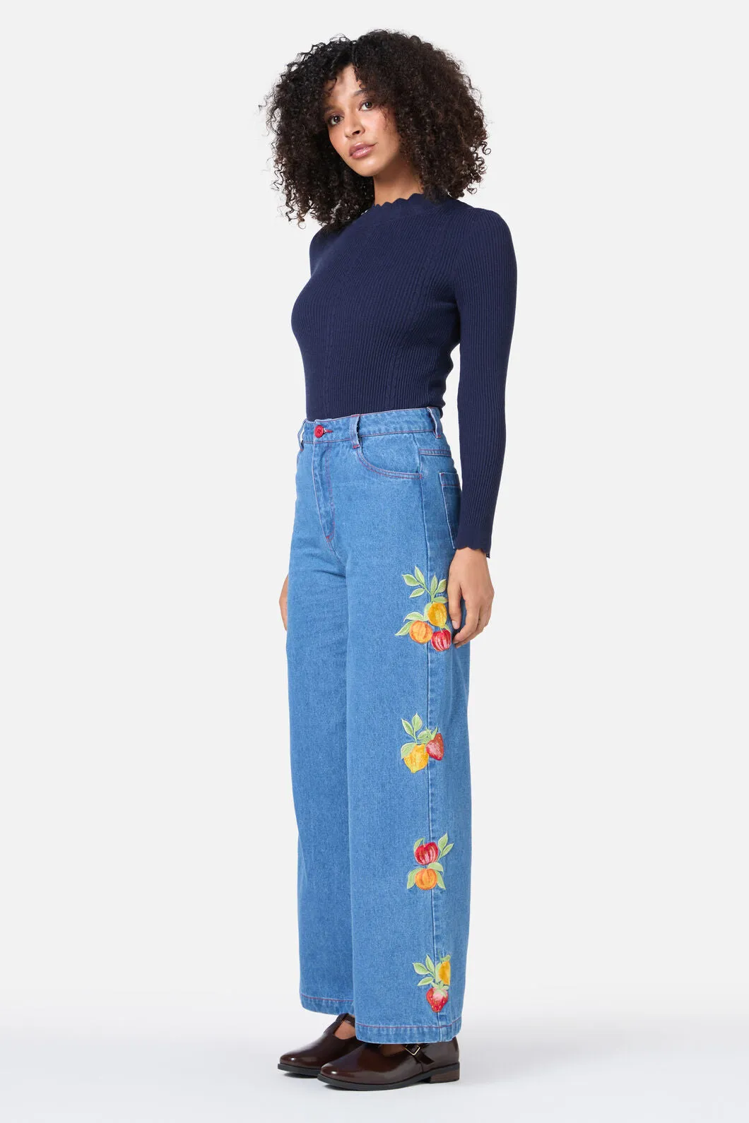 Fruit Embroidered Denim Jean sold by Princess Highway product image thumbnail 4