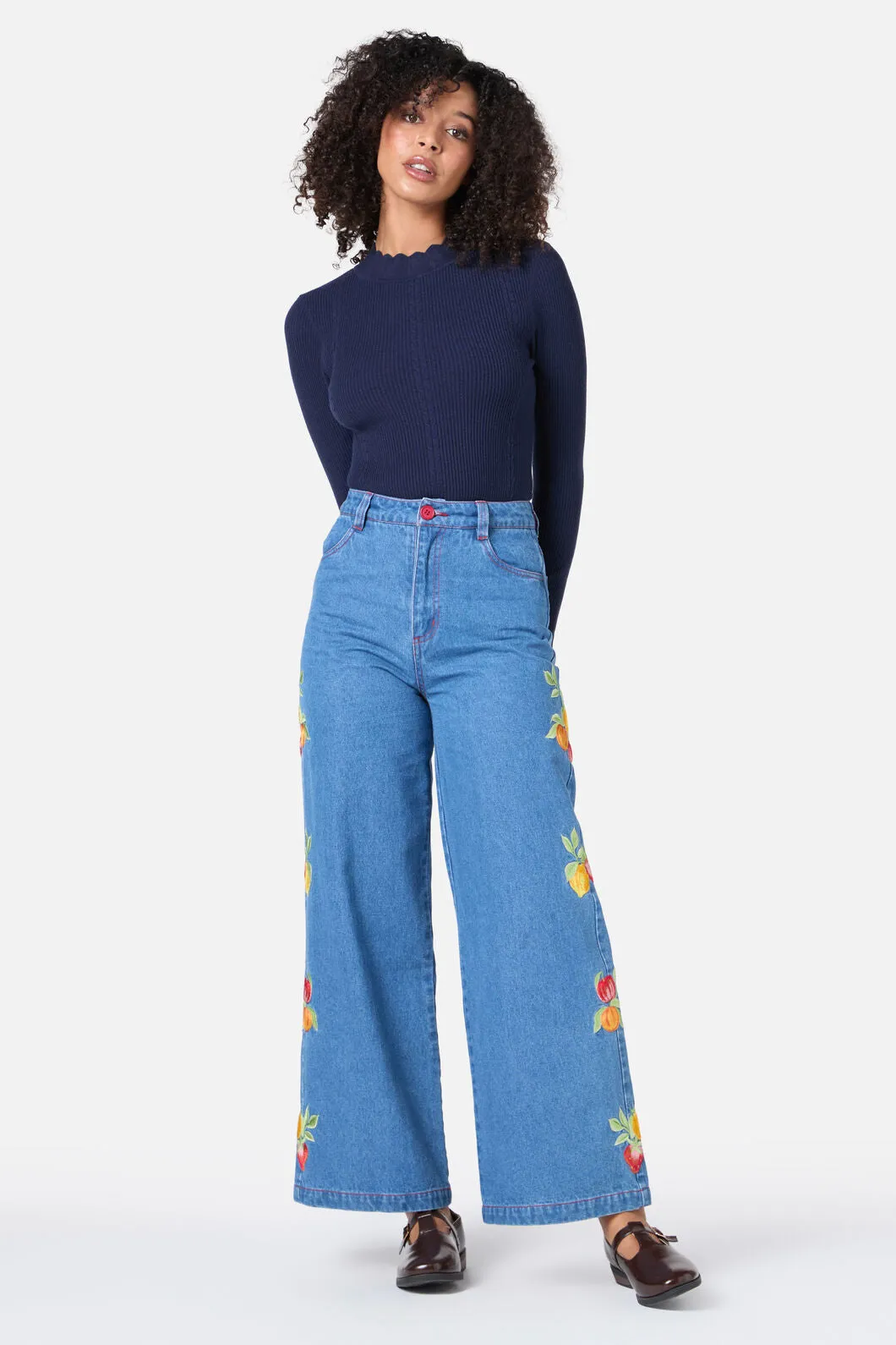 Fruit Embroidered Denim Jean sold by Princess Highway product image thumbnail 2