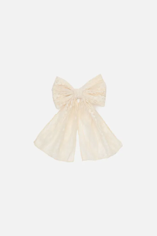 Cream Lacey Bow Clip sold by Princess Highway