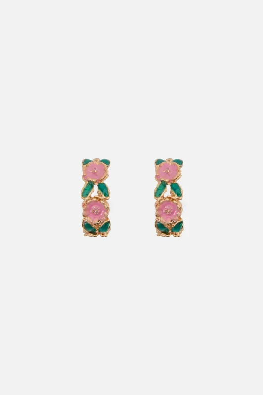 Pretty Floral Hoop Earrings sold by Princess Highway