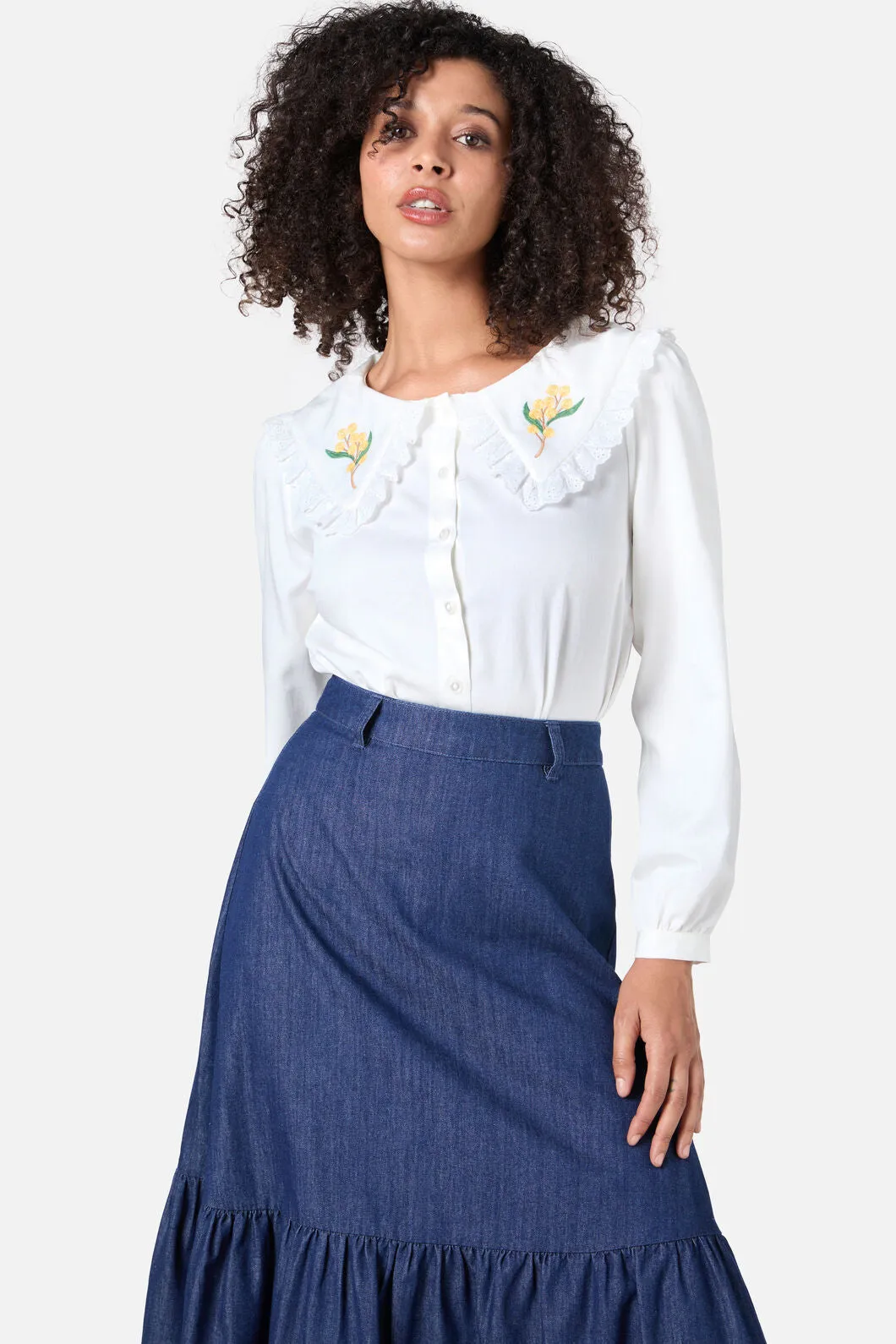 Wattle Embroidered Blouse sold by Princess Highway
