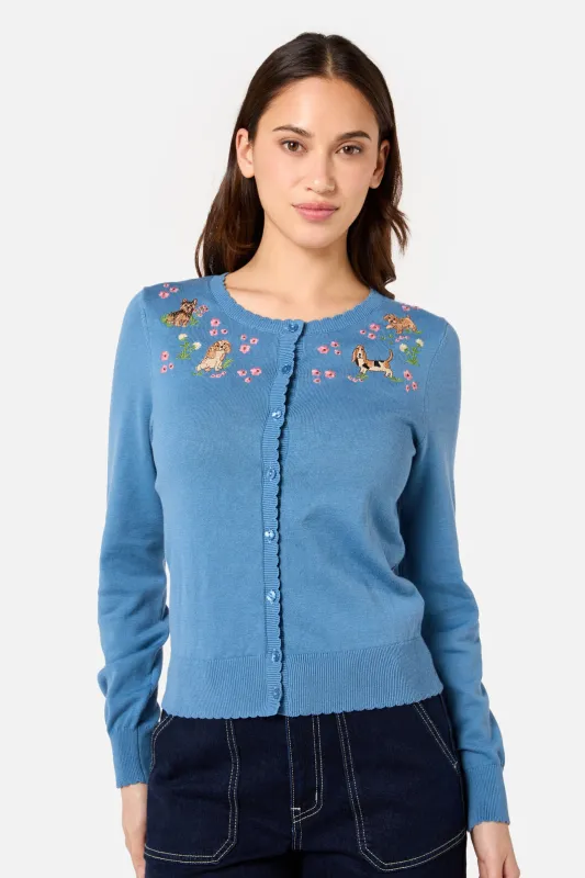 Cute Dogs Embroidered Cardigan sold by Princess Highway