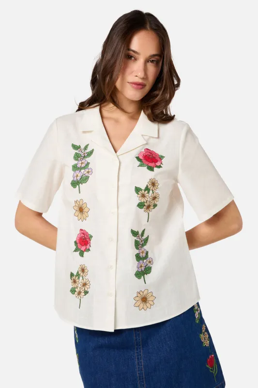 Fleur Embroidered Shirt sold by Princess Highway