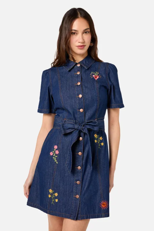 Folk Art Denim Dress sold by Princess Highway