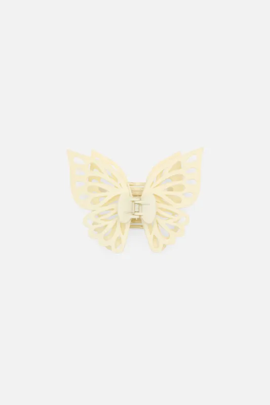 Cream Butterfly Claw Clip sold by Princess Highway