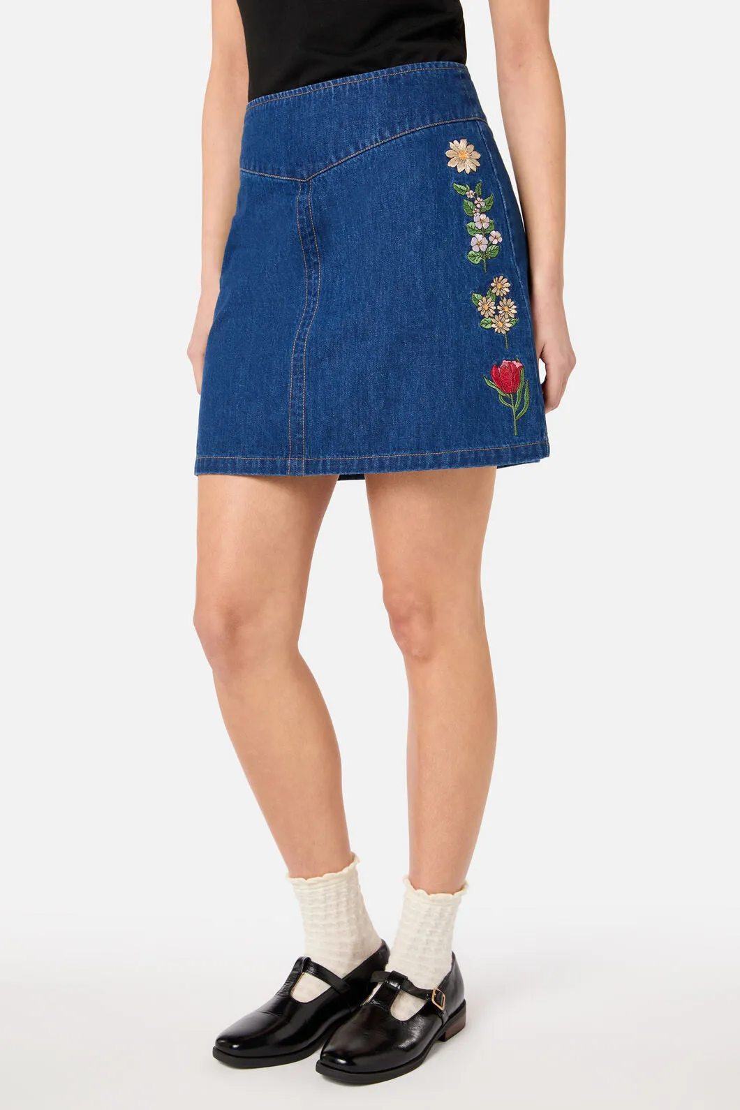 Fleur Embroidered Denim Skirt sold by Princess Highway product image thumbnail 5