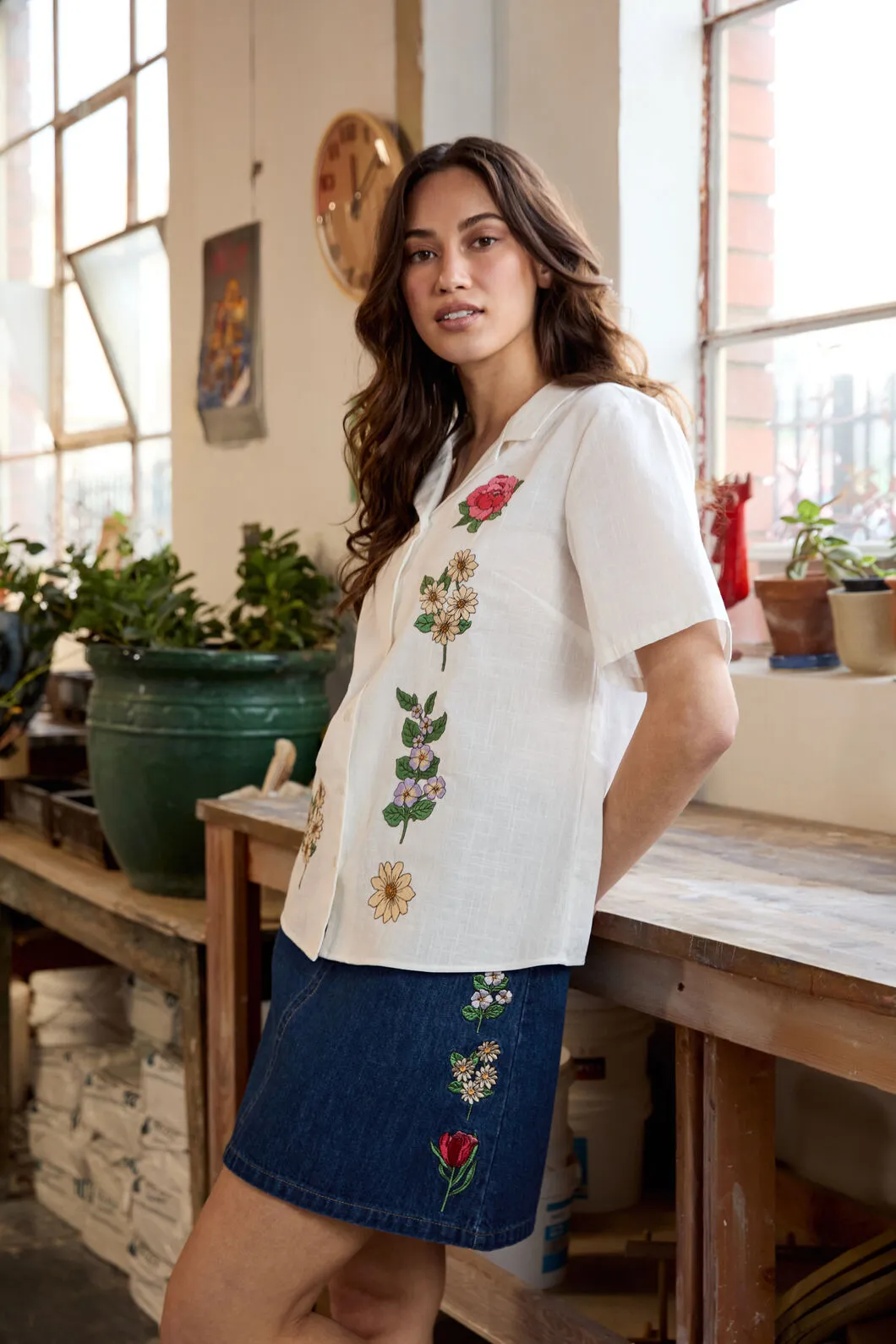 Fleur Embroidered Denim Skirt sold by Princess Highway product image thumbnail 2