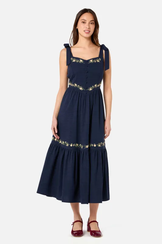 Esme Embroidered Midi Dress sold by Princess Highway