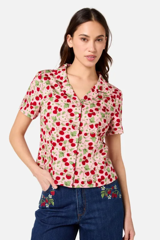 Raspberry Short Sleeve Blouse sold by Princess Highway