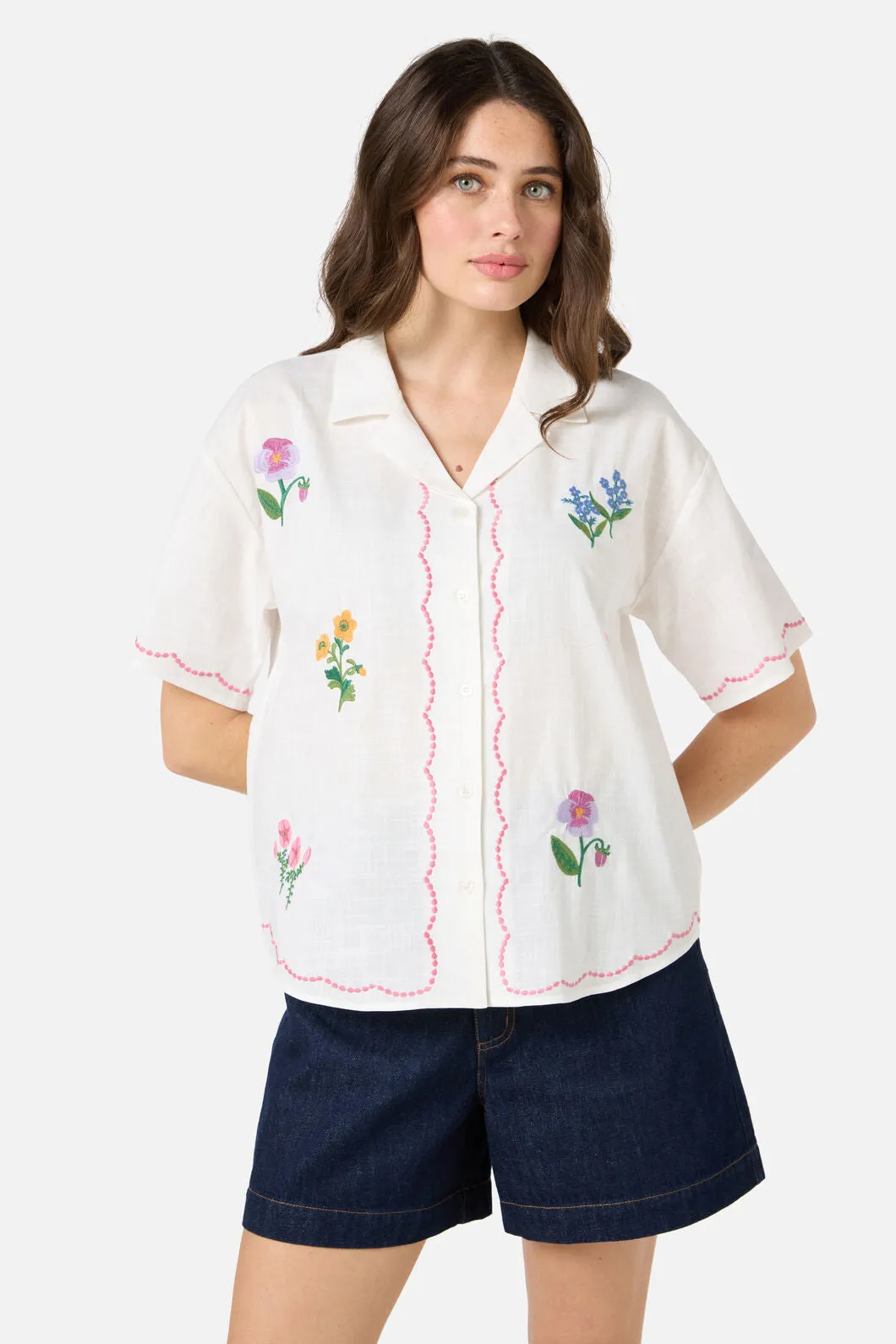 Flower Patch Emb Shirt sold by Princess Highway