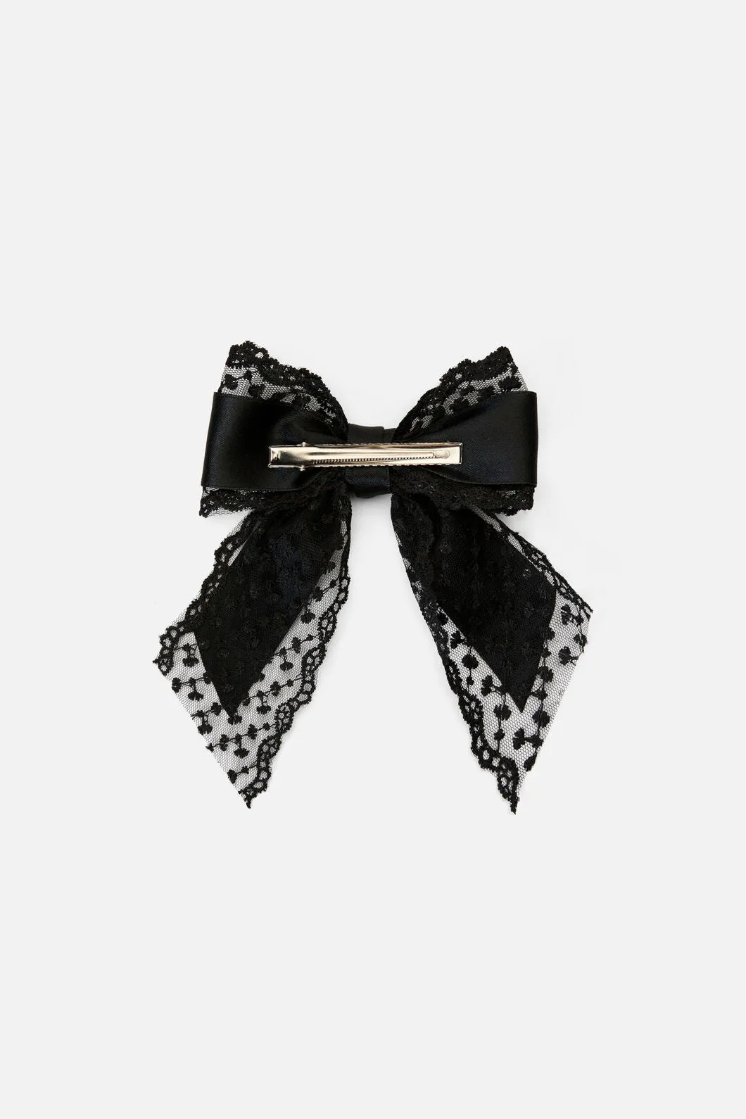 Black Lace Satin Bow Clip sold by Princess Highway product image thumbnail 2