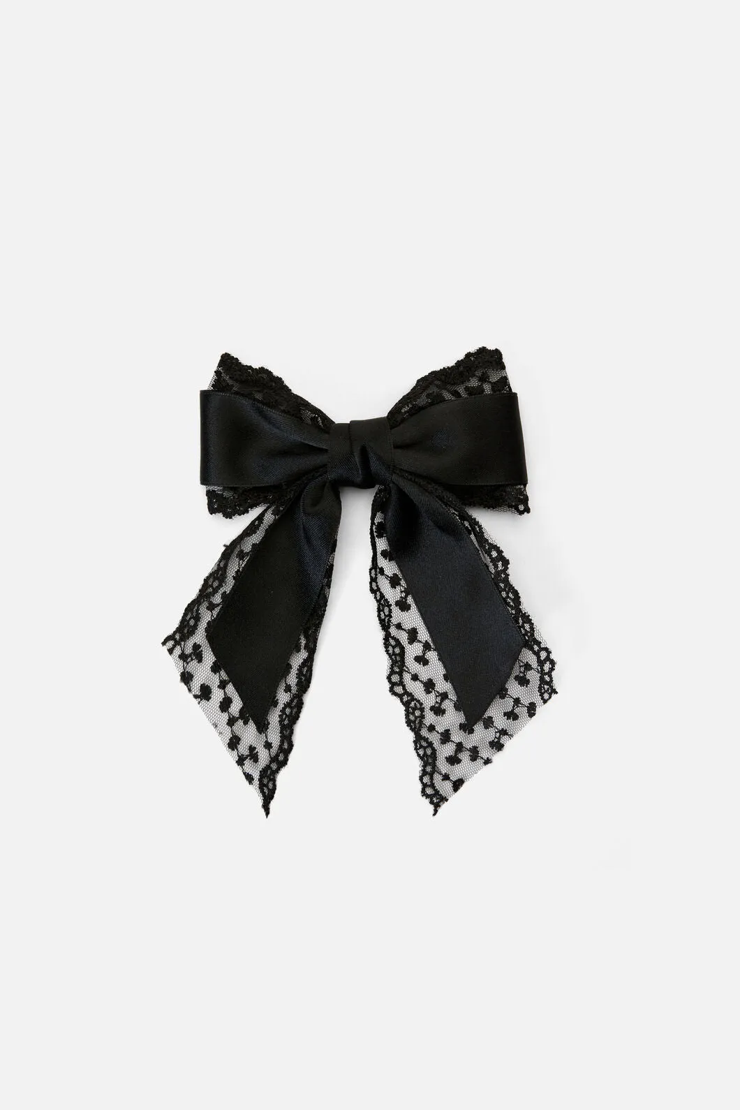 Black Lace Satin Bow Clip sold by Princess Highway