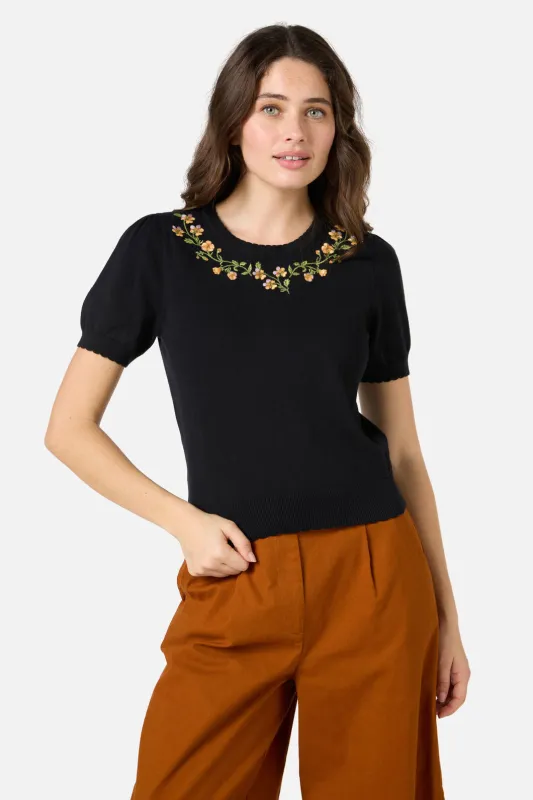 Alyssa Embroidered Knit Top sold by Princess Highway
