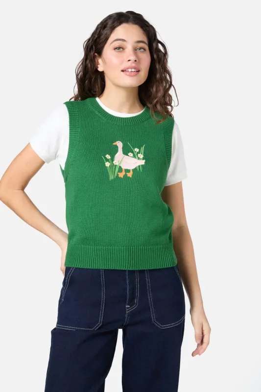 Goose Embroidered Knit Vest sold by Princess Highway