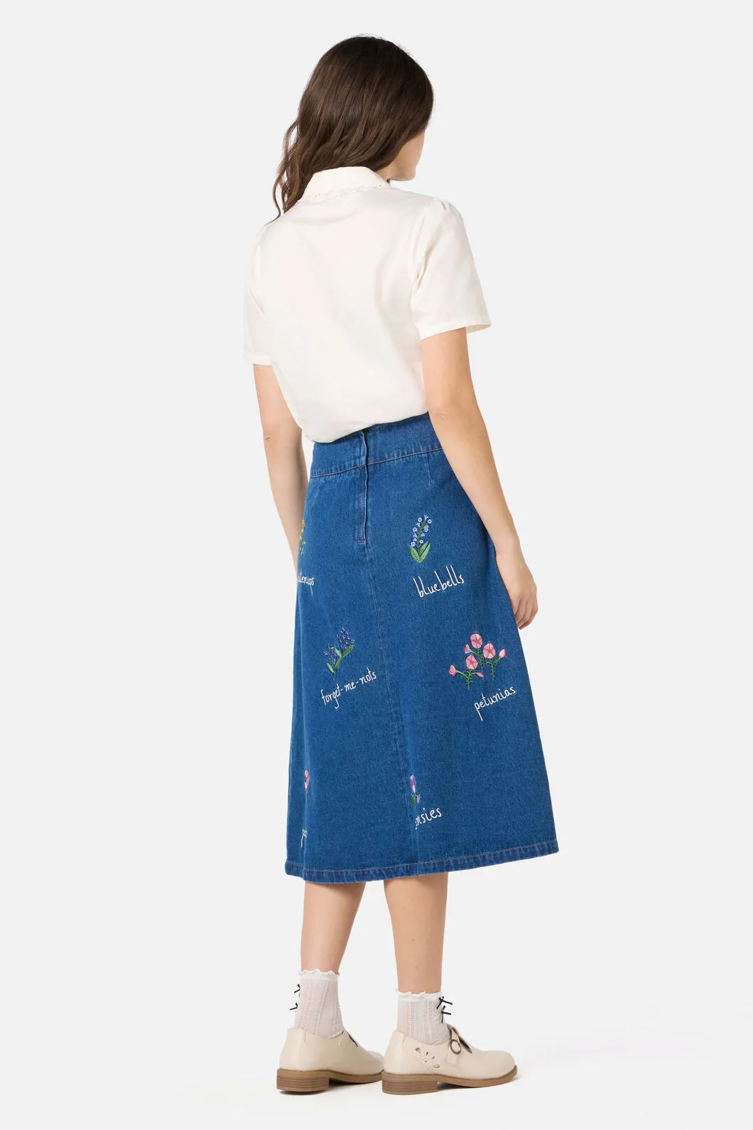 Flower Patch Emb Denim Skirt sold by Princess Highway product image thumbnail 4