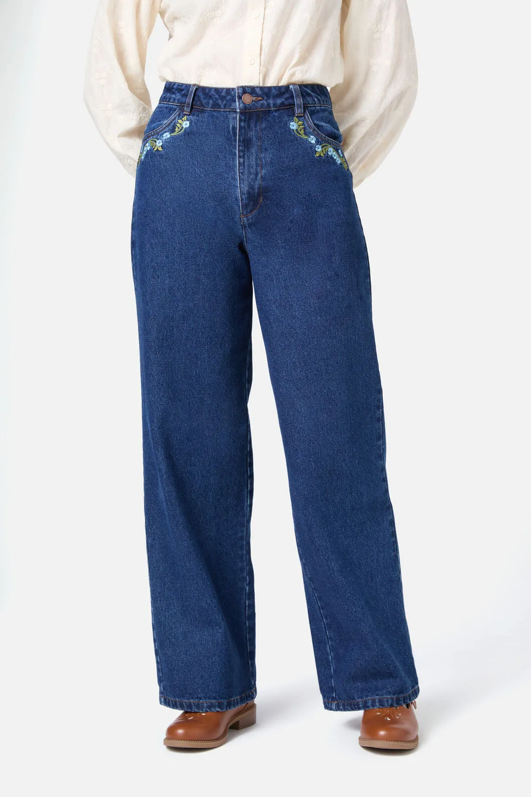 Blue Blooms Embroidered Jean sold by Princess Highway product image thumbnail 2