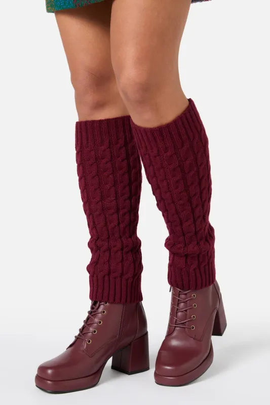 Dark Red Cable Leg Warmers sold by Princess Highway