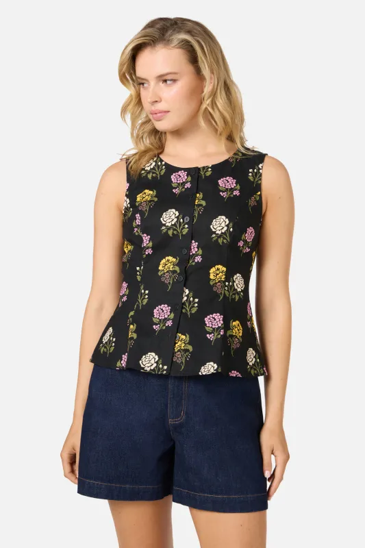 Astrid Rose Button Front Top made by Princess Highway