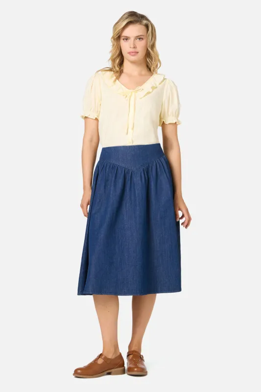 Nellie Yoke Denim Skirt sold by Princess Highway