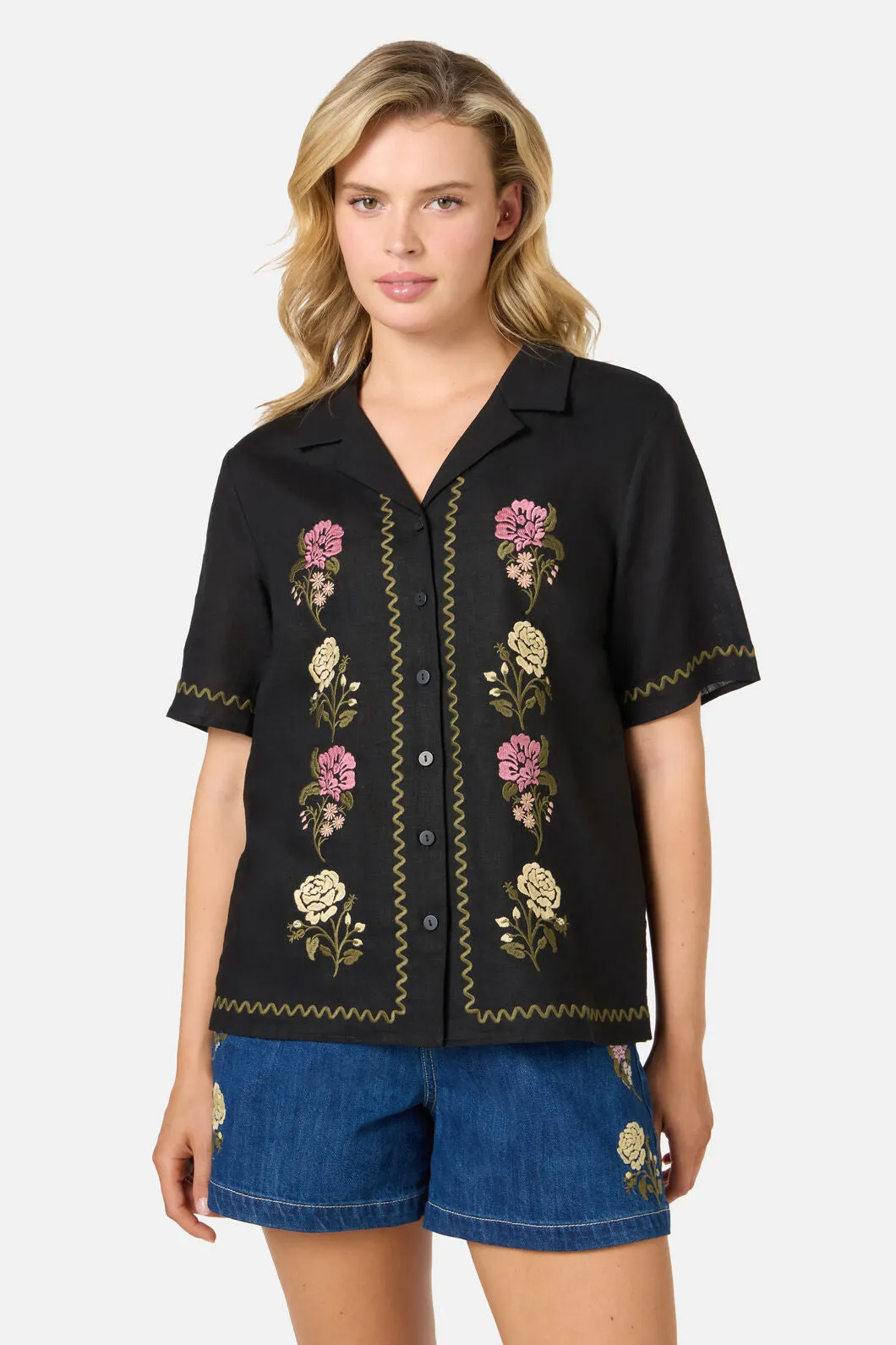 Astrid Rose Embroidered Shirt sold by Princess Highway