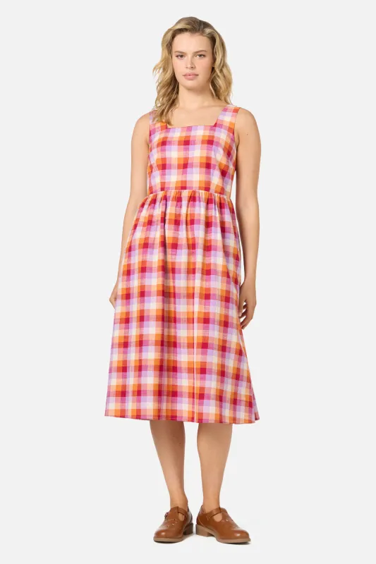 Cassie Check Midi Dress made by Princess Highway