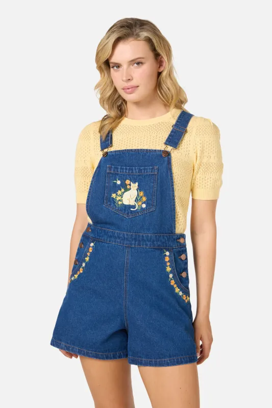 Cats Embroidered Short Overall sold by Princess Highway