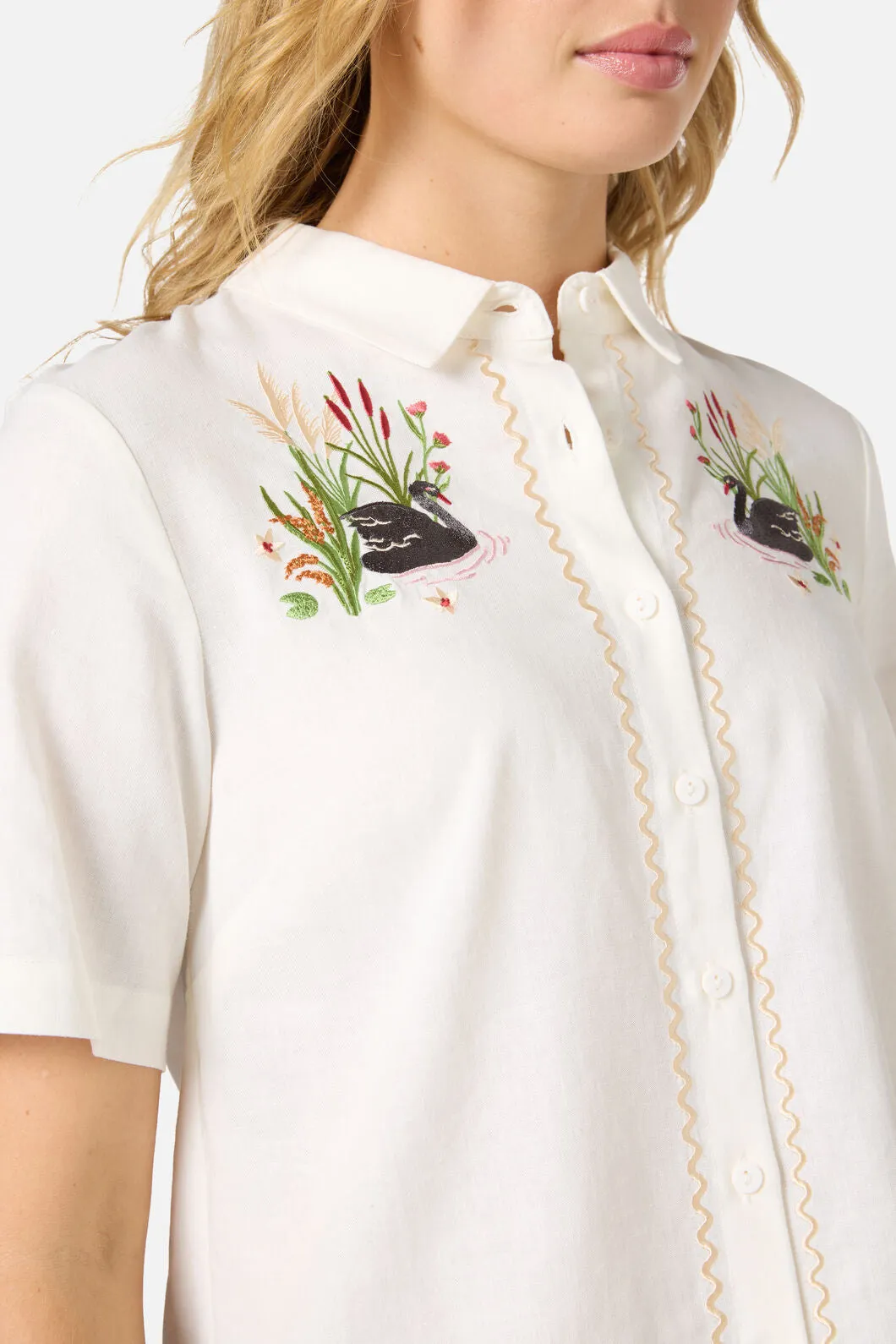 Swan Embroidered Shirt sold by Princess Highway product image thumbnail 5