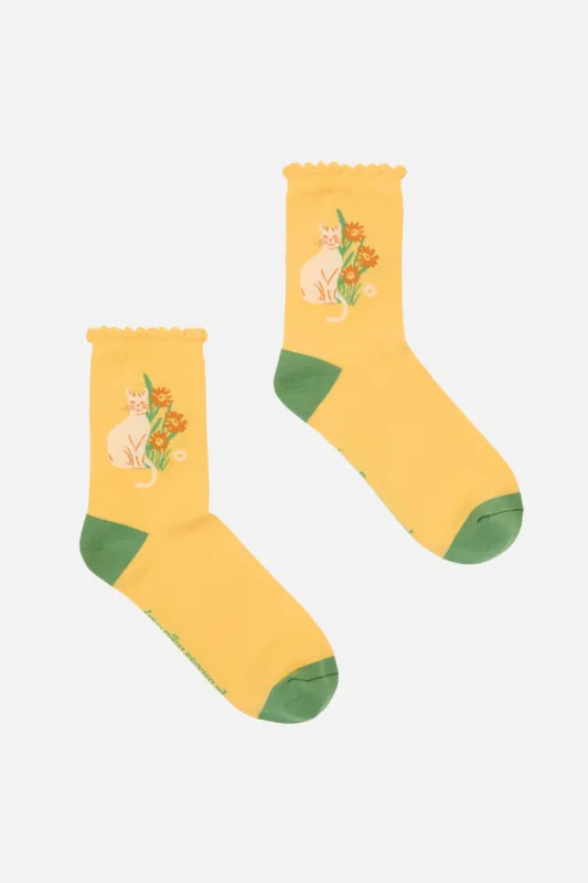 Cat & Flora Sock made by Princess Highway