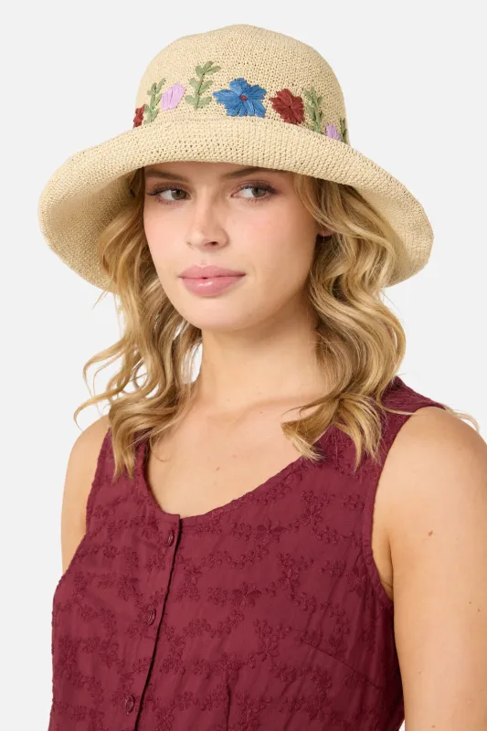 Floral Embroidered Sun Hat sold by Princess Highway