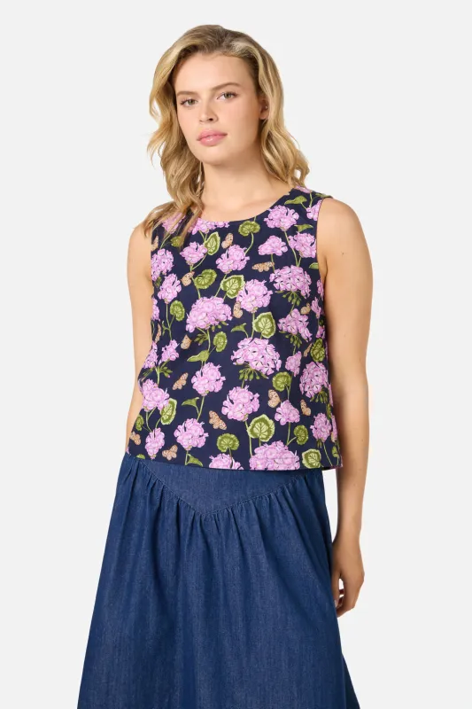 Geranium Flower Shell Top sold by Princess Highway