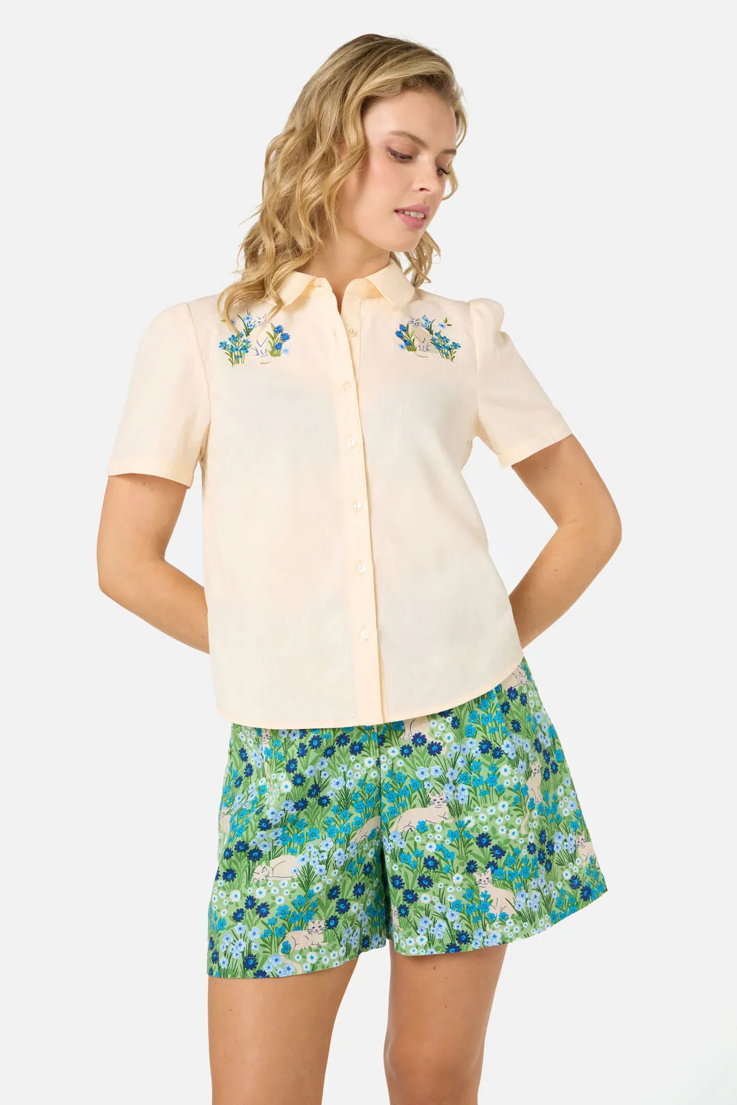 Cat Embroidered Blouse sold by Princess Highway
