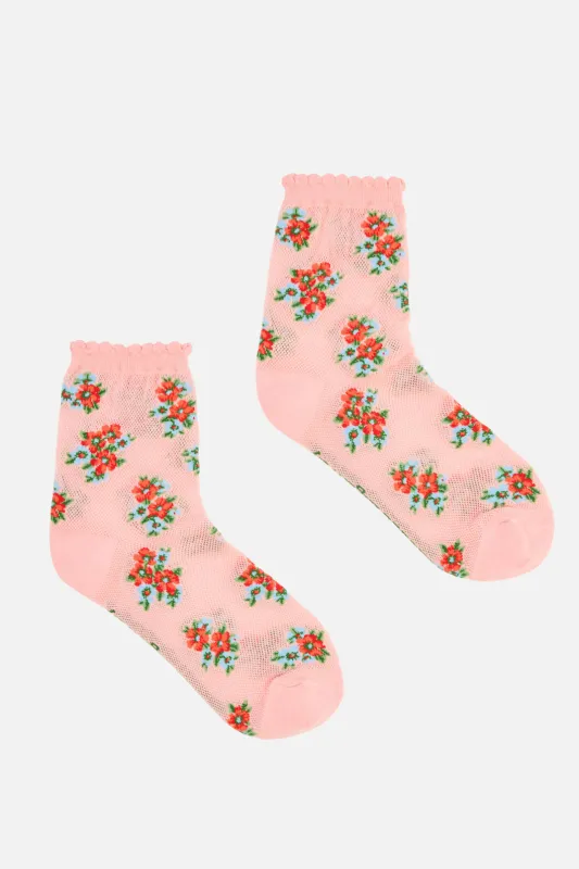 Gingham Floral Socks sold by Princess Highway