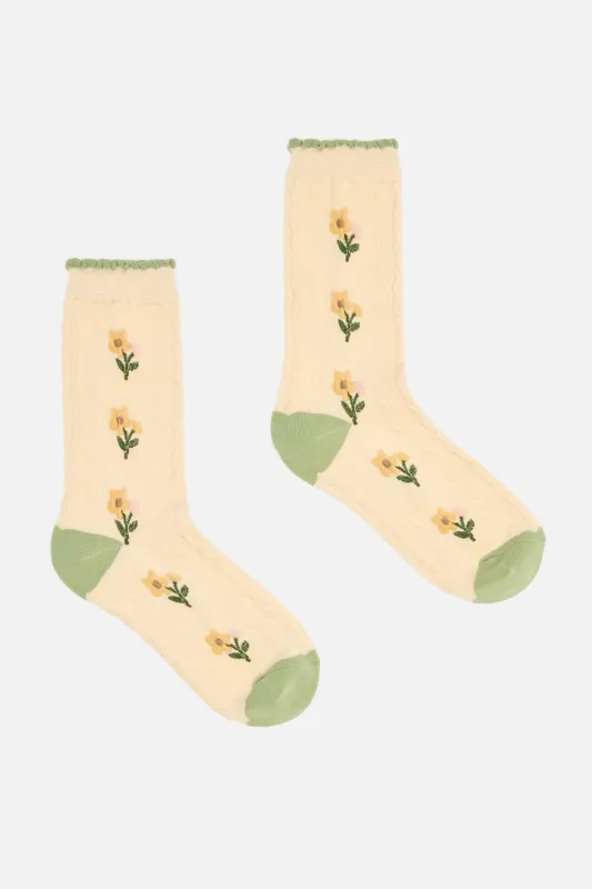 Textured Flower Socks sold by Princess Highway