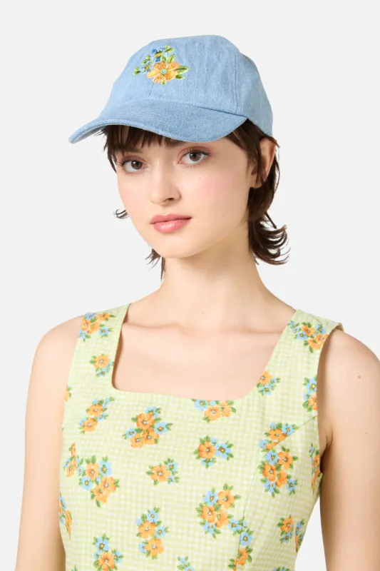Washed Embroidered Floral Cap sold by Princess Highway