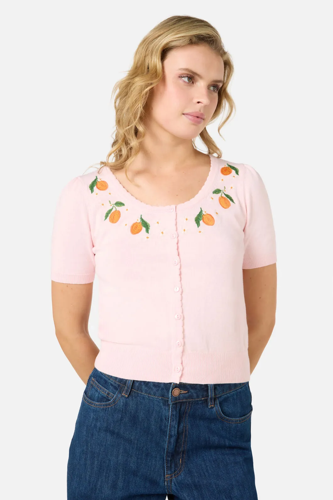 APRICOTS EMBROIDERED CARDIGAN sold by Princess Highway